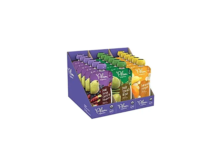 Plum Organics Baby Food Pouch Stage 2 Fruit and Veggie Variety Pack